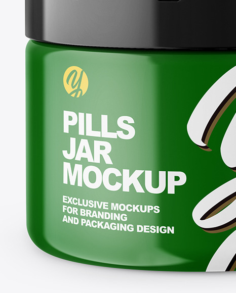 Glossy Pills Jar Mockup