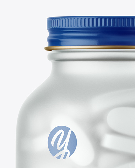 Frosted Glass Pills Bottle Mockup