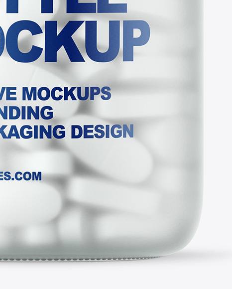 Frosted Glass Pills Bottle Mockup