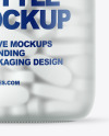 Frosted Glass Pills Bottle Mockup