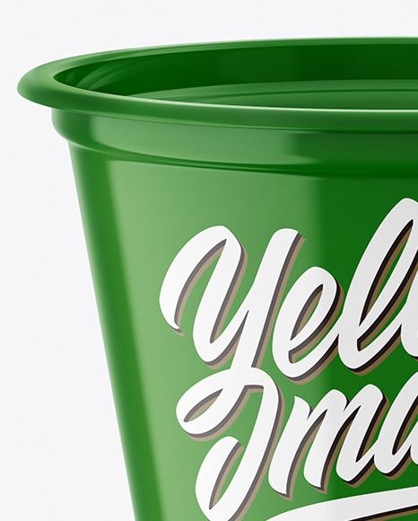 Glossy Plastic Pail Mockup