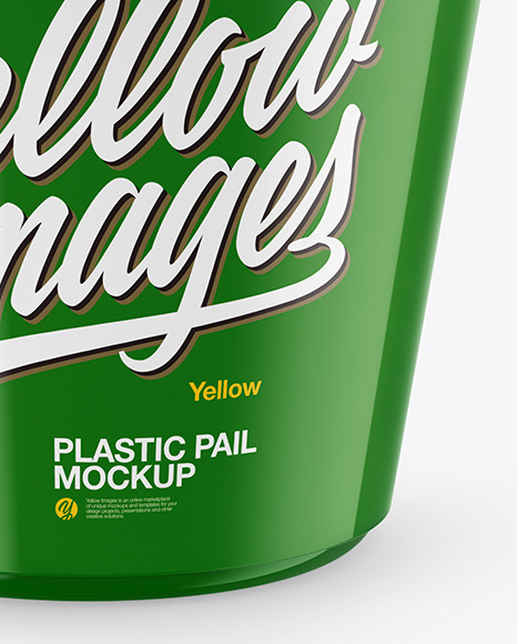 Glossy Plastic Pail Mockup