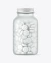 Frosted Glass Pills Bottle Mockup