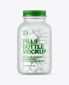 Frosted Glass Pills Bottle Mockup