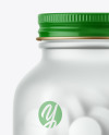 Frosted Glass Pills Bottle Mockup