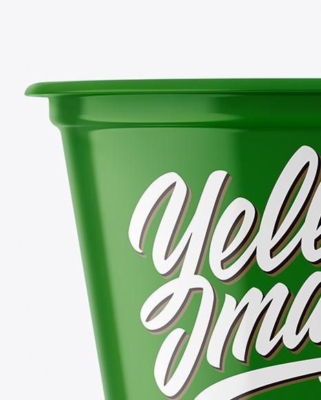 Glossy Plastic Pail Mockup