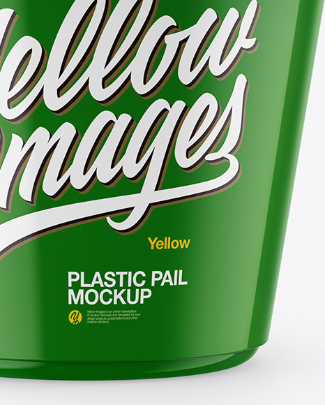 Glossy Plastic Pail Mockup