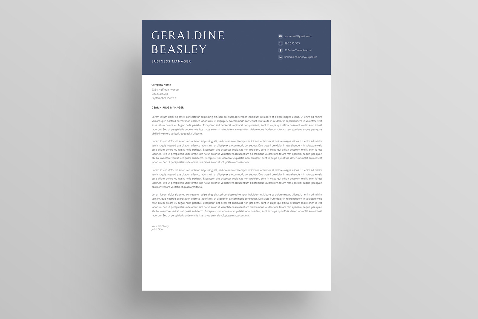 Resume Template and Cover letter / CV / 4 Pages