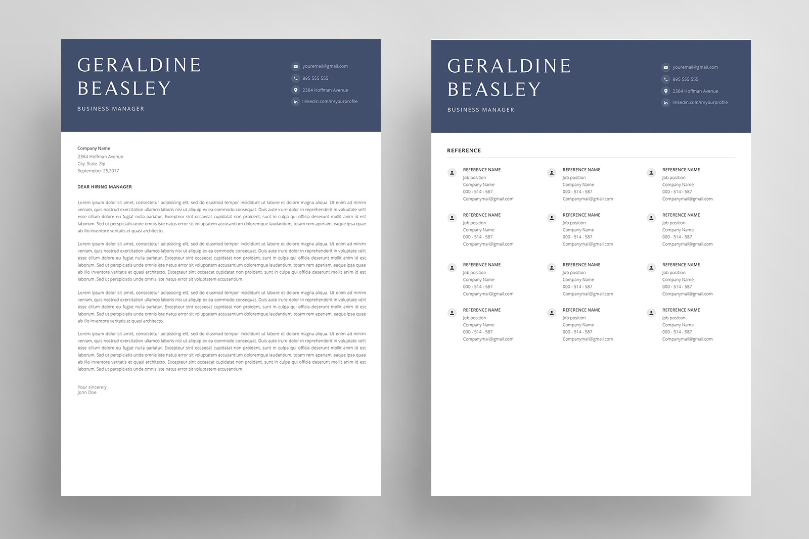 Resume Template and Cover letter / CV / 4 Pages