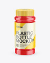 Glossy Plastic Pill Bottle Mockup (High-Angle Shot)