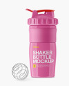 Glossy Shaker Bottle With Blender Ball Mockup