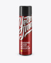 Glossy Metallic Shaving Foam Bottle With Cap Mockup