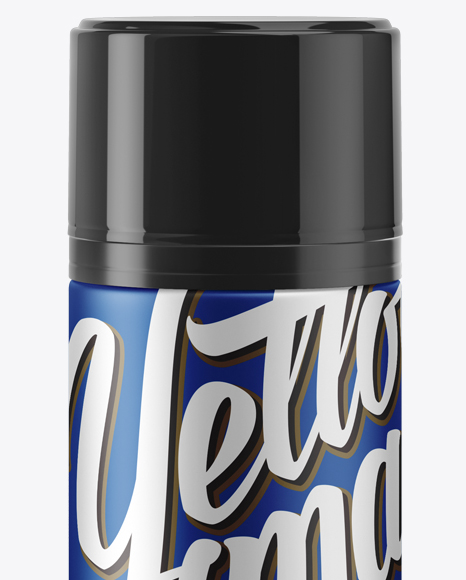 Matte Metallic Shaving Foam Bottle With Cap Mockup