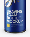 Matte Metallic Shaving Foam Bottle With Cap Mockup