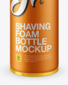 Matte Metallic Shaving Foam Bottle With Transparent Cap Mockup