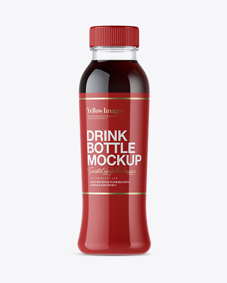 Plastic Bottle With Cola Mockup - Front View