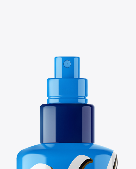 Glossy Spray Bottle With Transparent Cap Mockup