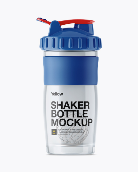 Transparent Shaker Bottle With Blender Ball Mockup