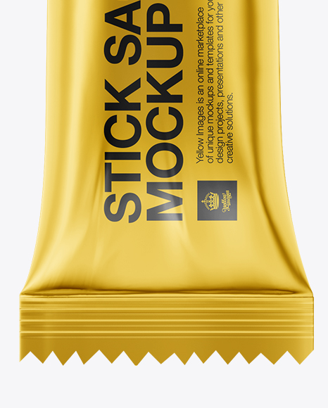 Metallic Stick Sachet Mockup - Front View