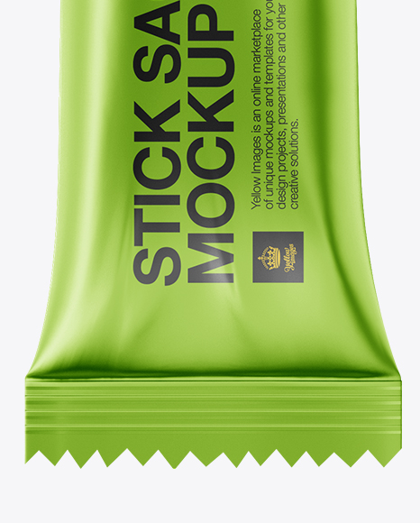 Matte Metallic Stick Sachet Mockup - Front View