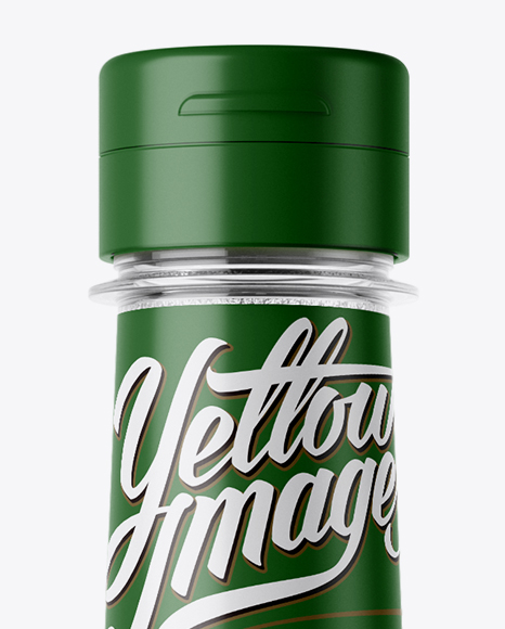 Textured Plastic Bottle with Green Drink Mockup