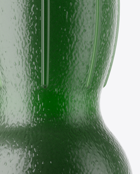 Textured Plastic Bottle with Green Drink Mockup