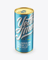 1L Metallic Aluminium Can Mockup (High-Angle Shot)