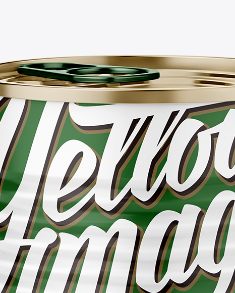 Matte Tin Can With Pull Tab Mockup (High-Angle Shot)