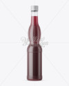 Textured Plastic Bottle with Red Drink Mockup