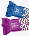 Two Glossy Snack Bars Mockup