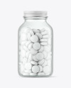 Clear Glass Pills Bottle Mockup