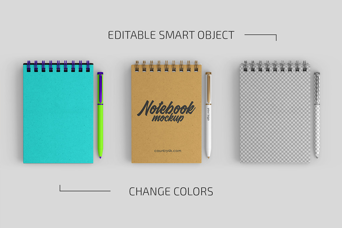Spiral Notebook Mockup Set Spiral Notebook Mockup Set
