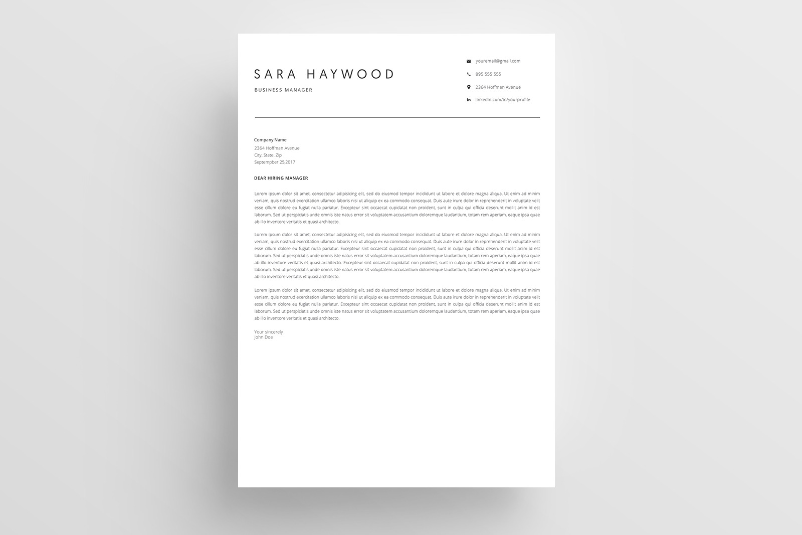 Resume Template and Cover Letter / 4 Pages / CV