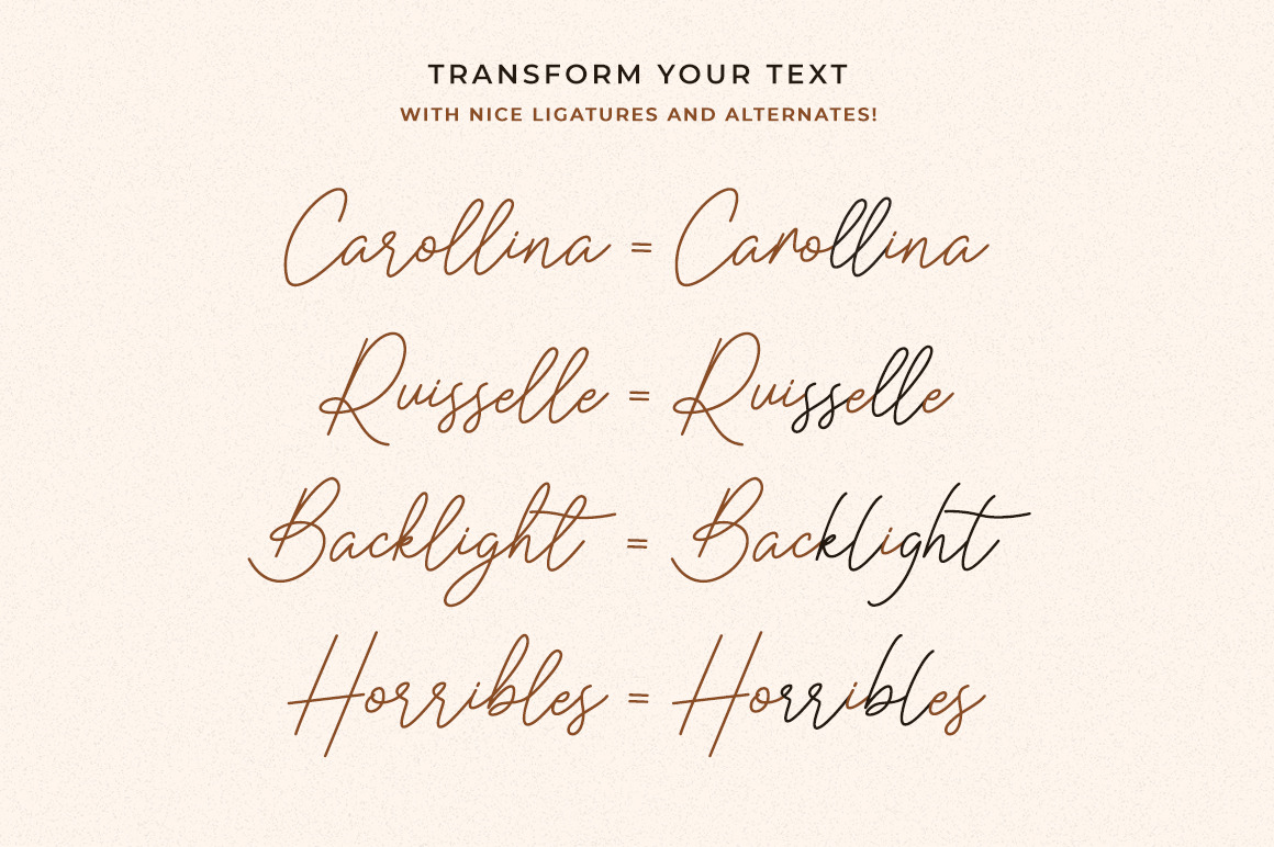 Caramella - Modern Script Font, Single Line Font, Monoline Script