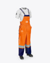 Working Overalls Mockup – Front Half Side View