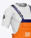 Working Overalls Mockup – Front Half Side View