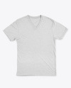 Melange T-Shirt with V-Neck Mockup