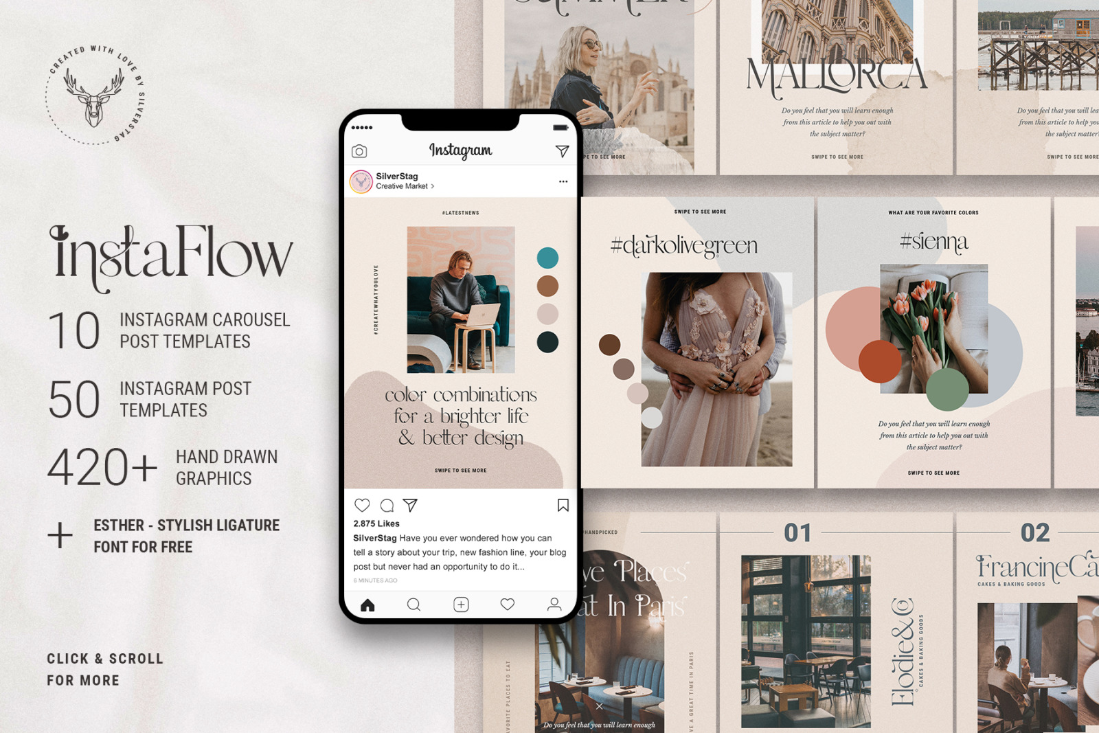 #InstaFlow - Instagram Carousel Post Templates #InstaFlow - Instagram Carousel Post Templates