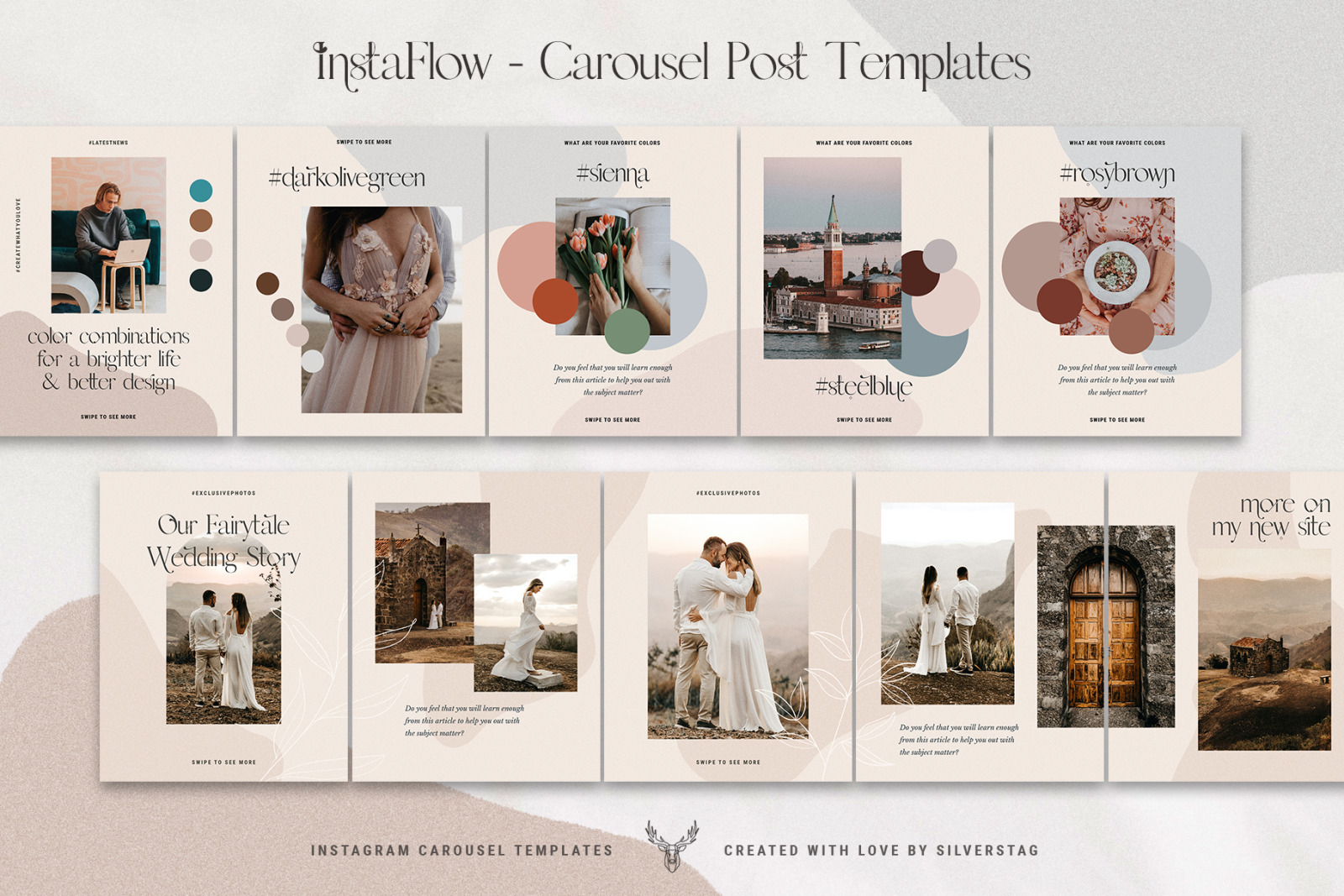 #InstaFlow - Instagram Carousel Post Templates #InstaFlow - Instagram Carousel Post Templates
