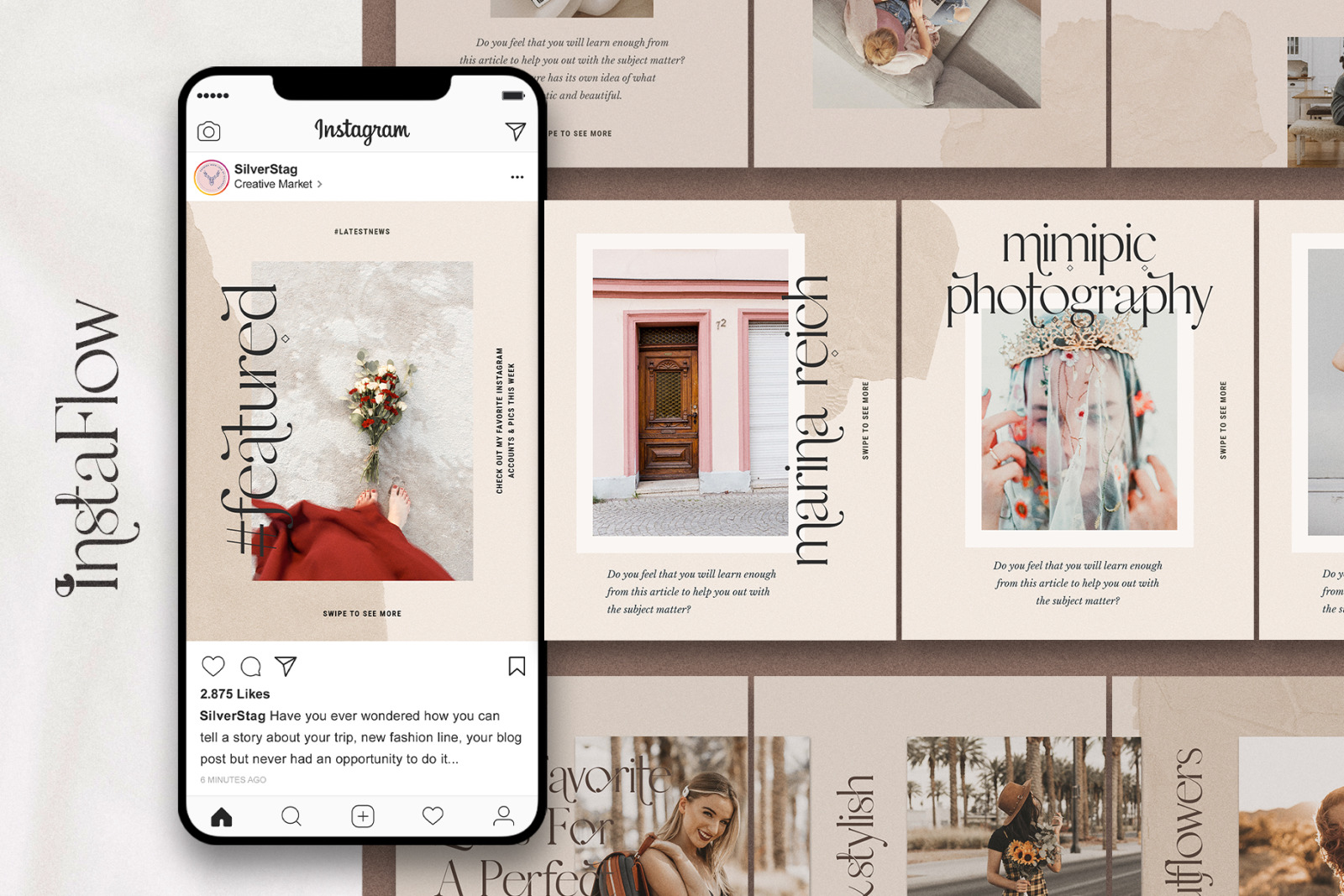 #InstaFlow - Instagram Carousel Post Templates #InstaFlow - Instagram Carousel Post Templates