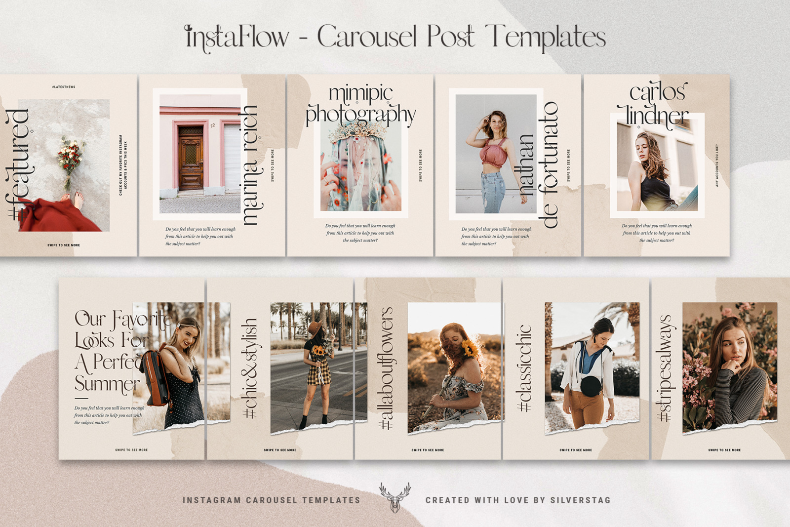 #InstaFlow - Instagram Carousel Post Templates #InstaFlow - Instagram Carousel Post Templates