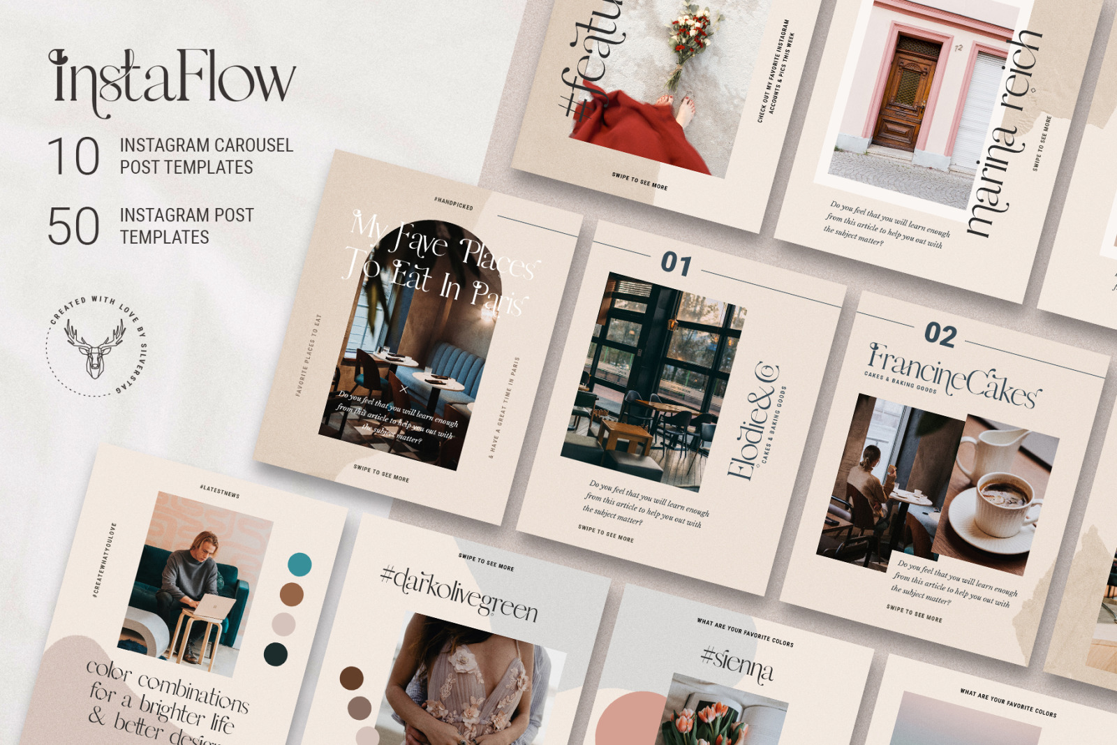 #InstaFlow - Instagram Carousel Post Templates #InstaFlow - Instagram Carousel Post Templates