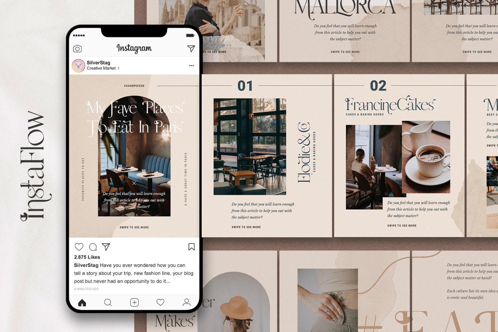 #InstaFlow - Instagram Carousel Post Templates #InstaFlow - Instagram Carousel Post Templates