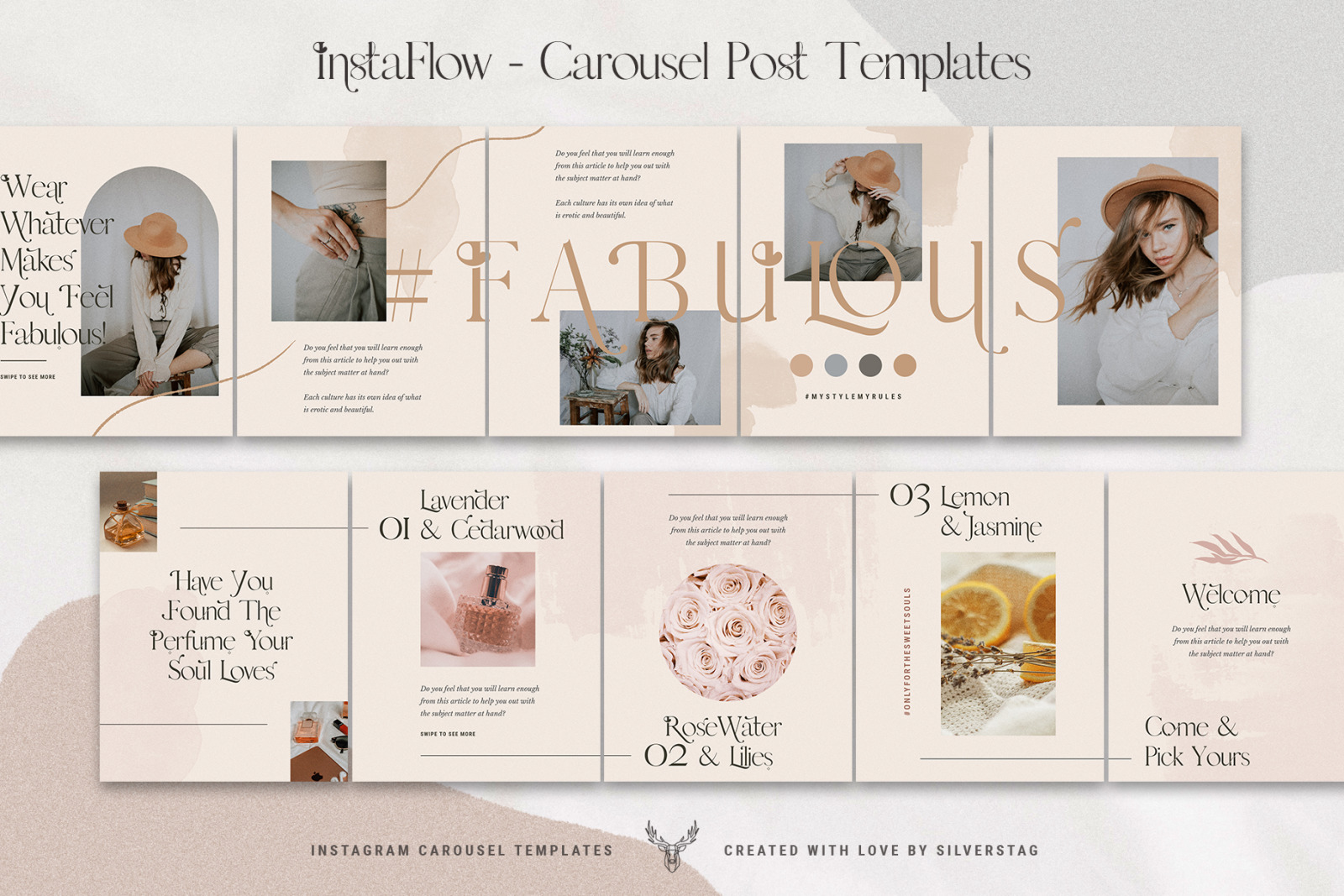#InstaFlow - Instagram Carousel Post Templates #InstaFlow - Instagram Carousel Post Templates
