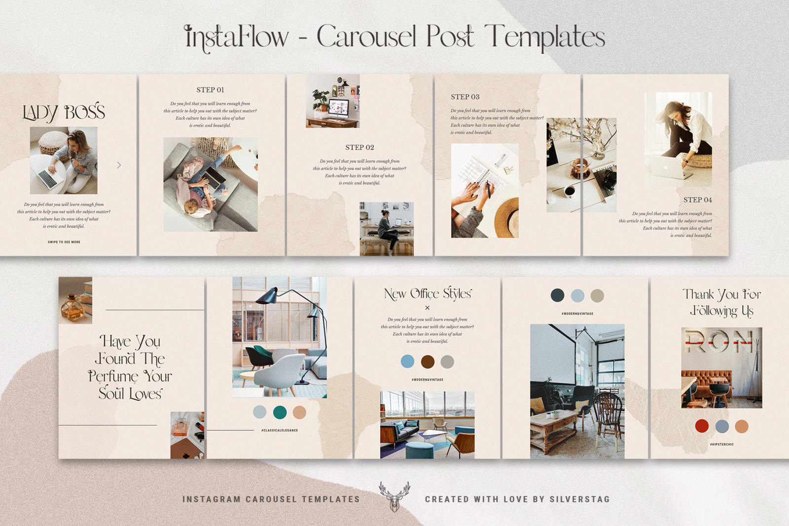 #InstaFlow - Instagram Carousel Post Templates