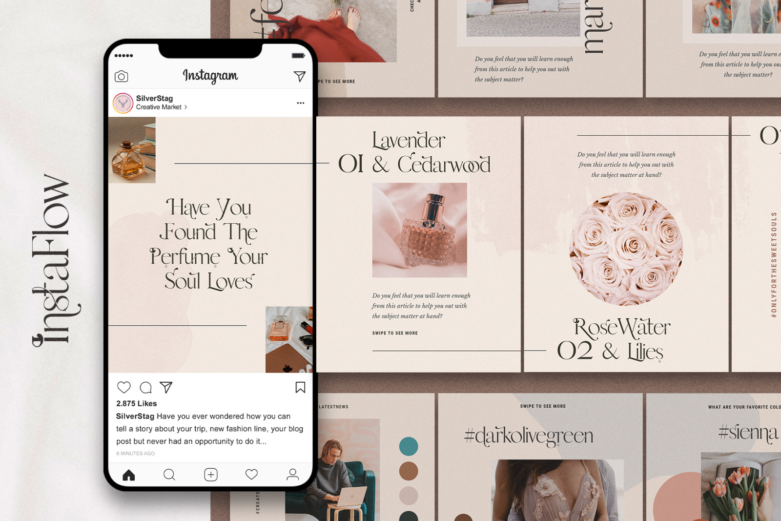 #InstaFlow - Instagram Carousel Post Templates #InstaFlow - Instagram Carousel Post Templates