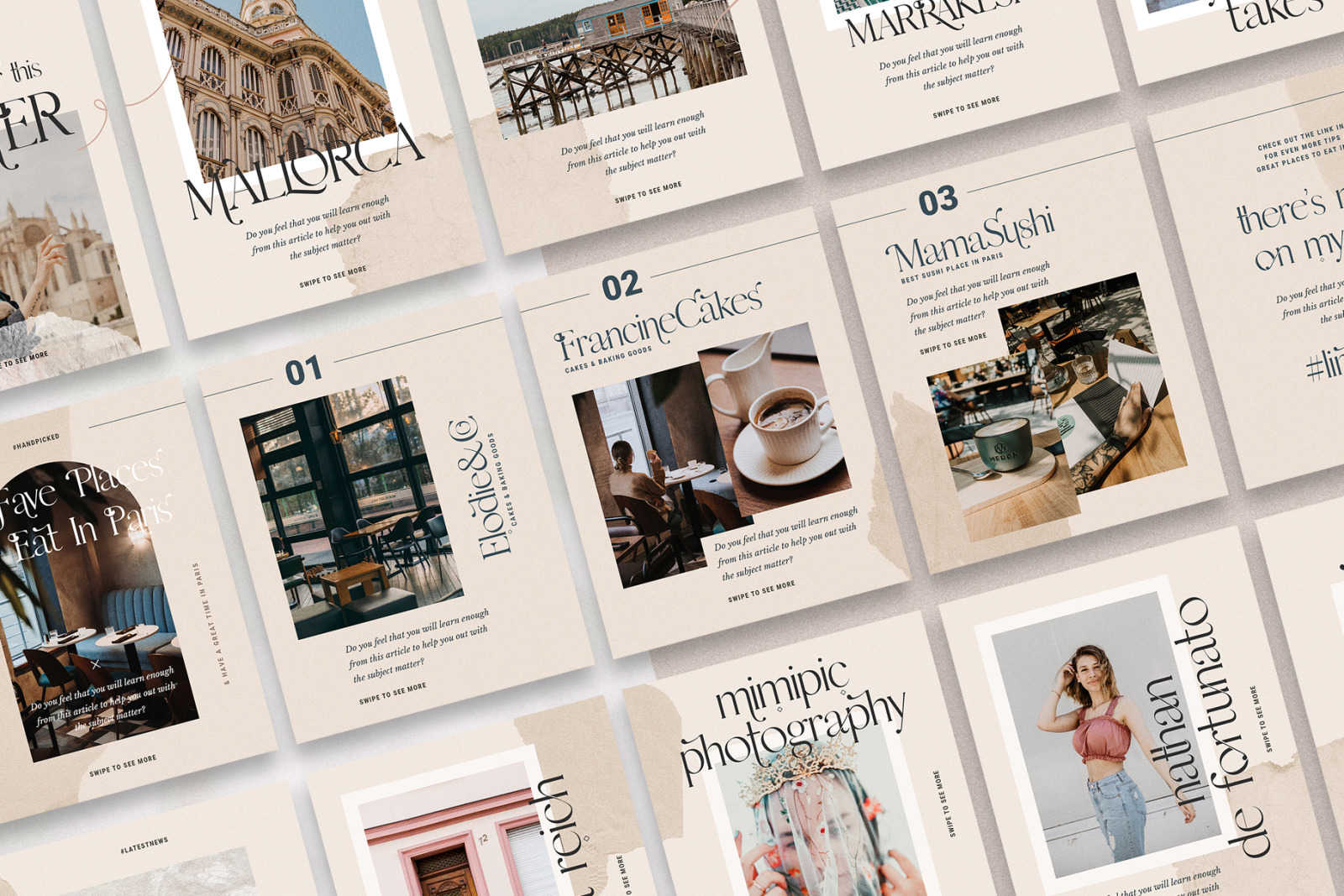 #InstaFlow - Instagram Carousel Post Templates #InstaFlow - Instagram Carousel Post Templates