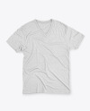 Melange T-Shirt with V-Neck Mockup