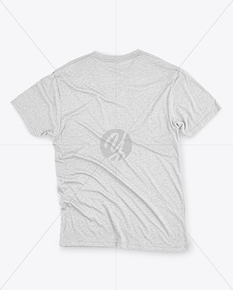 Melange T-Shirt with V-Neck Mockup