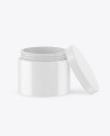 Opened Glossy Plastic Cosmetic Jar Mockup